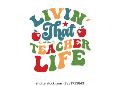 Retro Teacher SVG Design, typography, t-shirt, retro, sublimation, sticker, SVG Design,