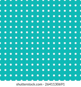Retro Teal Background with Pale Pink Polka Dots in a Repeating Pattern