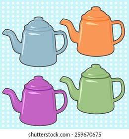 retro teapot background, illustration in vector format
