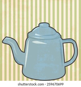retro teapot background, illustration in vector format