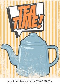 retro teapot background, illustration in vector format