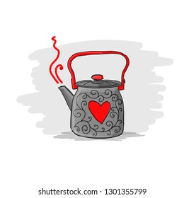 Retro teapot, old style