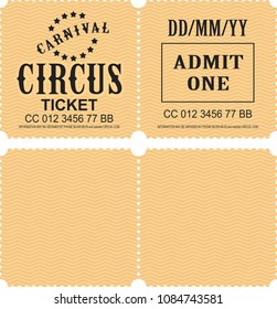 Retro tear-off coupon ticket for presentation at the circus theater concert second party confusing with a texture on the background