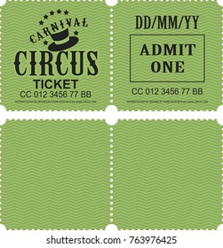 Retro tear-off coupon ticket for presentation at the circus theater concert second party confusing with a texture on the background