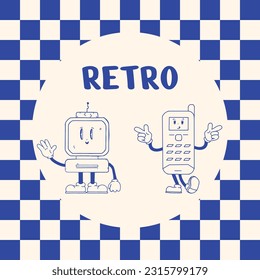 RETRO TECH CHARACTER MASCOT HAND DRAWING STYLE