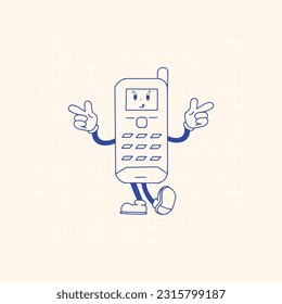 RETRO TECH CHARACTER MASCOT HAND DRAWING STYLE