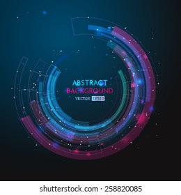 Retro technology circle illustration. Abstract vector template. There is place for your text in the center. 