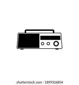 Retro Technology of Communication Gadget Icon. Radio Icon Isolated in White Background.
