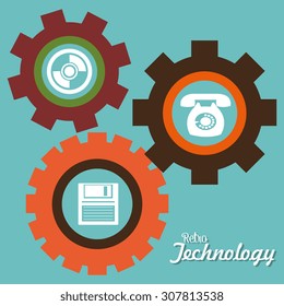 Retro technology design, vector illustration eps 10.