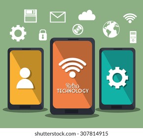 Retro technology design, vector illustration eps 10.