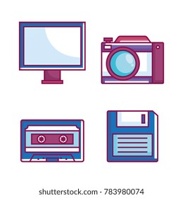 retro technology set gadgets