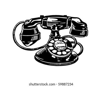 Retro Telephone 2 - Clip Art