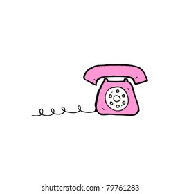 retro telephone cartoon