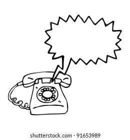 caricatura de teléfono retro