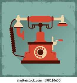 Retro telephone design, Vector illustration