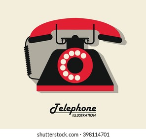 Retro telephone design, Vector illustration
