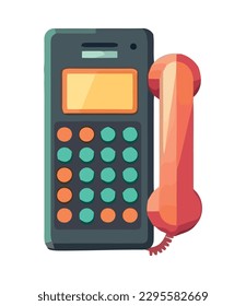 icono de dispositivo digital de teléfono retro aislado