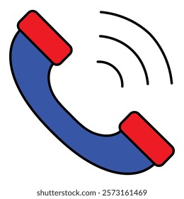 Retro Telephone Flat Icon Isolated On White Background