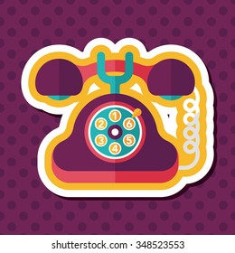 Retro telephone flat icon with long shadow,eps10