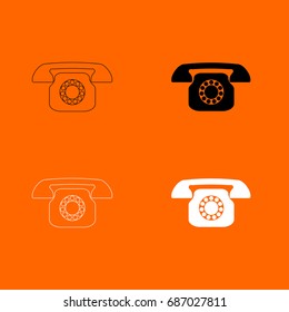 Retro telephone icon .