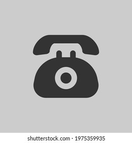 Retro telephone icon black color