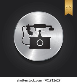 Retro Telephone Icon Button Symbol Vector Design