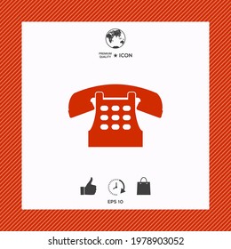 Retro telephone icon, elements for your design