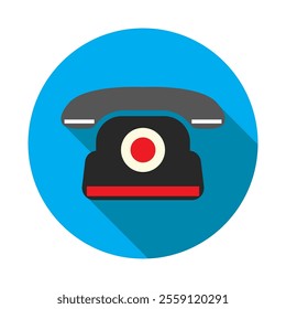 Retro telephone icon. Flat design. Vector illustration, EPS 10.