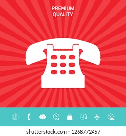 Retro telephone icon. Graphic elements for your design