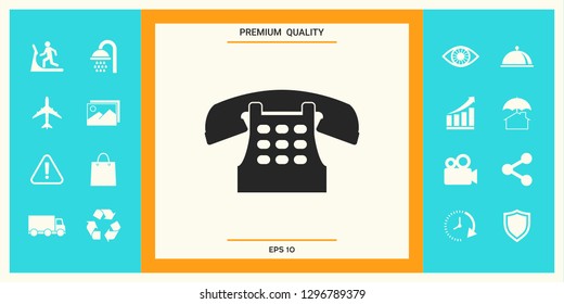 Retro telephone icon. Graphic elements for your design