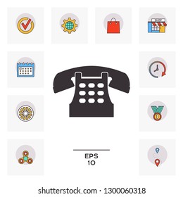 Retro telephone icon. Graphic elements for your design