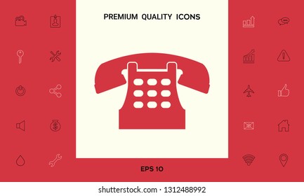 Retro telephone icon. Graphic elements for your design