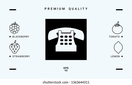 Retro telephone icon. Graphic elements for your design