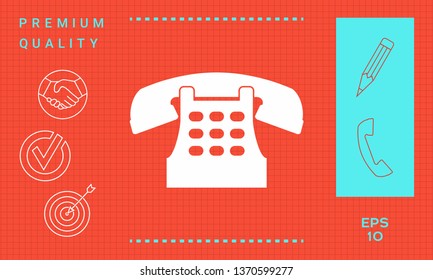 Retro telephone icon. Graphic elements for your design
