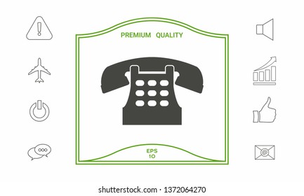 Retro telephone icon. Graphic elements for your design