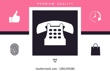 Retro telephone icon. Graphic elements for your design