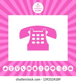 Retro telephone icon. Graphic elements for your design