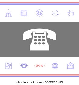 Retro telephone icon. Graphic elements for your design