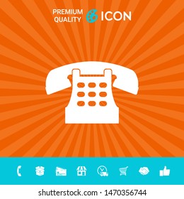 Retro telephone icon. Graphic elements for your design