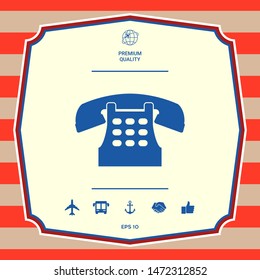 Retro telephone icon. Graphic elements for your design