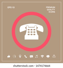 Retro telephone icon. Graphic elements for your design