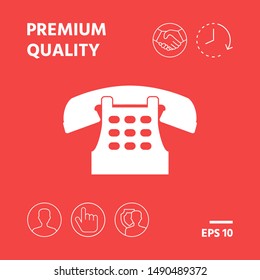 Retro telephone icon. Graphic elements for your design