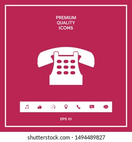 Retro telephone icon. Graphic elements for your design