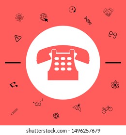 Retro telephone icon. Graphic elements for your design