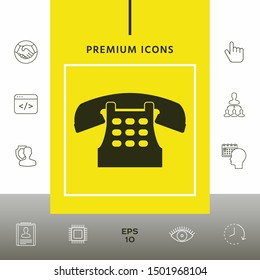Retro telephone icon. Graphic elements for your design