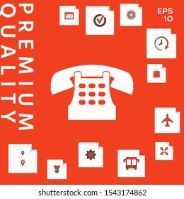 Retro telephone icon. Graphic elements for your design