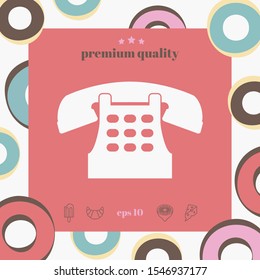 Retro telephone icon. Graphic elements for your design