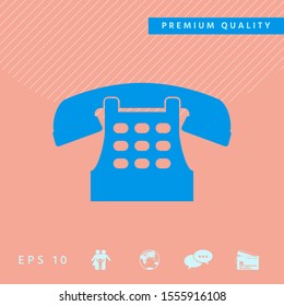Retro telephone icon. Graphic elements for your design
