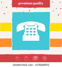 Retro telephone icon. Graphic elements for your design