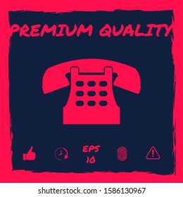 Retro telephone icon. Graphic elements for your design